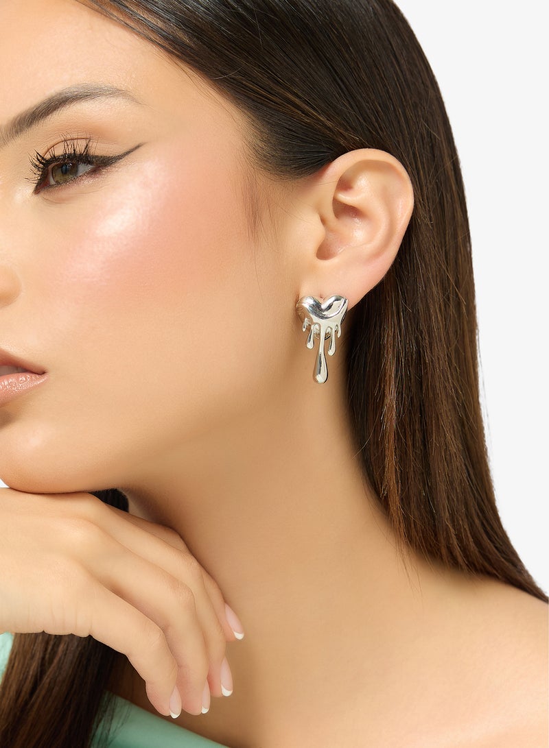 Ginger 2PK Chunky Gold Heart Shape Earrings - Image 5